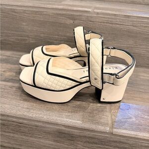 Gianni Bini Zoeyy Quilted Leather Square Toe Platform Sandals